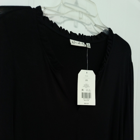 New Black Little Midi Dress / Size 2X - Picture 2 of 9